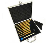 Xbsduih 9 forchette dorate per terapia, terapia del suono, immobilizzazione del corpo con scatola regalo in alluminio, set di forchette