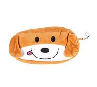 Xbsduih Astuccio per bambini a forma di cartone animato, grande astuccio per cosmetici, trucco, cartone animato, custodia per cani, marrone/bianco