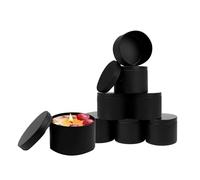 Xbsduih Barattoli per candele da 4 oz, 24 pezzi, scatola vuota con coperchio per la produzione di candele fai da te, portacandele per la produzione di candele, facili da usare, nero