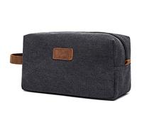 Xbsduih Borsa da trucco da uomo Nuovo Uomini Da Viaggio Cultura Sacchetto di Tela Cuoio Trucco Organizer Rasier Sacchetto Cosmetico Sacchetto Nero