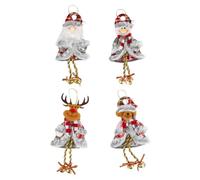 Xbsduih Campana natalizia, 4 pezzi, albero di Natale, camino, decorazione da appendere, campana di Natale