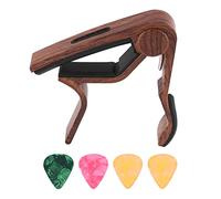 Xbsduih Capo per chitarra con supporto per plettri e 4 plettri per chitarra elettrica acustica, ukulele mandolino banjo