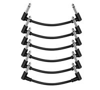 Xbsduih Cavo patch per chitarra, colore nero, 6 pezzi, 15 cm, durevole, facile da usare