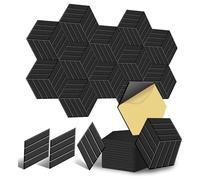 Xbsduih Confezione da 12 pannelli acustici autoadesivi, pannelli da parete insonorizzati, pannelli in schiuma per assorbimento del rumore, nero, durevoli, facili da installare, facili da usare