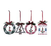 Xbsduih Confezione da 4 decorazioni natalizie, da appendere per feste di Natale, feste, accessori per feste, facile installazione, facile da usare