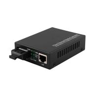 Xbsduih Convertitore multimediale a doppia fibra ottica Gigabit con ricetrasmettitore PC multimodale da 1 Gb integrato 100/1000M RJ45 a 1000Base-LX 2 Km spina UE, pezzi di ricambio, accessori
