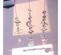 Xbsduih Cristallo, acchiappasole, ciondolo prisma diamantato, arcobaleno, goccia sospesa, decorazione giardino di casa, 1 pezzo D