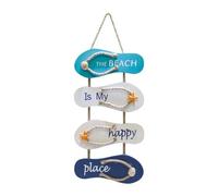Xbsduih Decorazione oceanica da parete, infradito da parete, pantofole, decorazione da appendere, decorazione oceano per soggiorno, camera da letto, sala da pranzo, durevole, 12,5 x 2 x 53 cm
