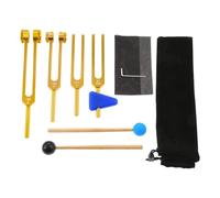 Xbsduih Diapason 128 Hz, 256 Hz, 512 Hz, 528 Hz, set per guarigione del suono, strumento musicale, terapia, strumenti vibranti, facile da usare, oro