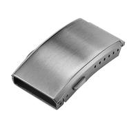 Xbsduih Fibbia pieghevole con chiusura di sicurezza fresata, fibbia in acciaio inox, 18 mm, Colore acciaio., 18Mm