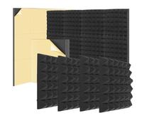 Xbsduih Fonoassorbenti Autoadesivi da 6 Pezzi 30,48x30,48x30,48 cm Neri In Schiuma Fonoassorbente Adesiva per Parete, per Casa, Studio di Registrazione, Ufficio