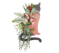 Xbsduih Ghirlande di gatto primaverile per porta di casa, ghirlande artificiali per la primavera e l'estate, con foglia verde, 25 x 5 x 40 cm