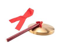 Xbsduih Gong e Tamburi da 15,5 cm da 6 Pollici Strumenti Folk A Percussione Orff Gong e Tamburi per Spettacoli All'Aperto -Giallo