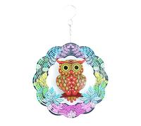 Xbsduih Gufi a vento 3D regalo per donne per la decorazione di esterni, arte del cortile, decorazione da giardino come da immagine. acciaio inox 1 pezzo.