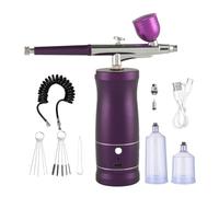 Xbsduih Kit Aerografo Aerografo Portatile Ricaricabile Aerografo Compressore Set Aerografo per Nail Art Barbiere Trucco Pittura Viola