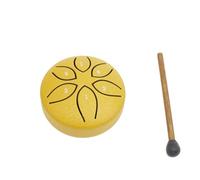 Xbsduih Mini Batteria A Mano con Linguetta In Acciaio A 6 Toni da 3 Pollici con Bacchette Strumenti Musicali A Percussione Giallo