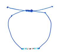 Xbsduih Moda Braccialetti Tessuti Mano Unico Colore Misto Perline Braccialetto Regolabile Oro Catena Blu, Linea di cera