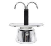 Xbsduih Moka Caffettiera Moka Un Doppia Testa nel Acciaio Inossidabile Caffettiera DIY Caffettiera Moka Attrezzo da Cucina