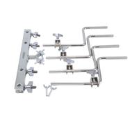 Xbsduih Morsetto di prolunga per tamburo, supporto per campane di mucca, supporto per campana di mucca, strumento musicale, percussione, 4 teste, durevole