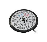 Xbsduih NH36A/NH36 Movimento Tre Aghi Doppio Calendario Movimento Meccanico Automatico Ad Alta Precisione Invece Di 7S36, Argento e nero.