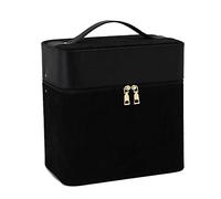 Xbsduih Nuova valigetta per trucco, custodia per cosmetici, borsa da viaggio, borsa per il lavaggio, cassetta degli attrezzi con grande capacità, colore nero