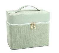 Xbsduih Nuovo Trousse Cosmetico Borsa Trucco Valigia Contenitore Bagno Con Grande Capacità Doppia Porta Trucco Verde