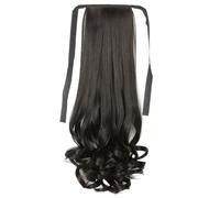 Xbsduih Parrucca da con Cravatta Lunga per Capelli Ricci 58 Cm, Coda di, Stile Fiore di, Parrucca Ondulata Grande, Coda di Realistica per Capelli Ricci Lunghi A