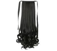 Xbsduih Parrucca da con Cravatta Lunga per Capelli Ricci 58 Cm, Coda di, Stile Fiore di Pero, Parrucca Ondulata Grande, Coda di Realistica per Capelli Ricci Lunghi B