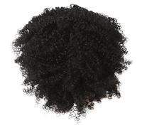 Xbsduih Parrucca In Fibra con Capelli Ricci Corti Neri da Africana da 12 Pollici con Frangia per Uso Quotidiano Cosplay