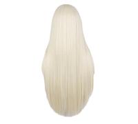 Xbsduih Parrucca Lace Front A Forma di T da 28 Pollici, Capelli Sintetici Lunghi e Dritti per Donne con Parte Centrale, Resistente al, Facile da Usare. Adatta per il Cosplay.