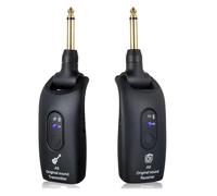 Xbsduih per Chitarra Wireless da 2,4 GHz Ricevitore Trasmettitore Audio Wireless Ricaricabile per Basso Elettrico - Nero Facile Installazione