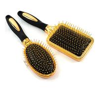 Xbsduih Pettine per capelli del cuoio capelluto massaggio pettine per capelli boccoli nylon donne ricci districano capelli boccoli parrucchiere strumento per lo styling oro e nero