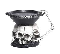 Xbsduih Portacandele a forma di teschio in resina, per Halloween, Natale, cimitero