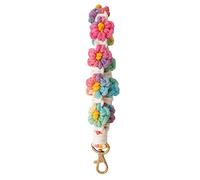 Xbsduih Portachiavi macramè, portachiavi in lega, cordino da polso per chiavi, dolce portachiavi a forma di fiore per uomini e donne