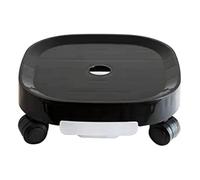 Xbsduih Portavaso rotondo con rotolo, supporto per piante con ruote e contenitore per acqua, colore nero