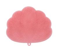Xbsduih Pulitore a parete per schiena e piedi a mani libere con ventose, pulizia profonda e esfoliante sotto la doccia, rosa, 30 x 25,5 cm