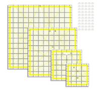 Xbsduih Rullo per quilting 4 pezzi, in acrilico trasparente per modelli trapuntati (4,5 x 4,5, 6 x 6, 9,5 x 9,5, 12,5 x 12,5) con anelli antiscivolo.