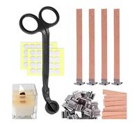 Xbsduih Set di 151 pezzi per la produzione di candele: stoppini per candele, stoppini in legno senza fumo per candele, durevoli, facili da usare