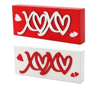 Xbsduih Set di 2 blocchi di legno, decorazioni per San Valentino