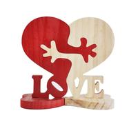 Xbsduih Set di 2 decorazioni a forma di cuore in legno, regalo di San Valentino, amore in legno