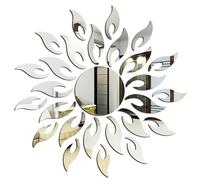 Xbsduih Set di 5 adesivi da parete per giardino d'inverno, decorazione a specchio rimovibile, colore: argento