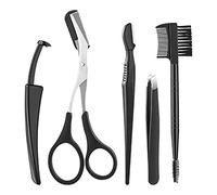 Xbsduih Set di 5 pinzette per sopracciglia, per la casa, per ciglia, accessorio cosmetico, forbici in acciaio inox