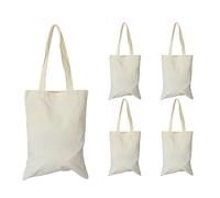 Xbsduih Set di borse in tela fai da te, fai da te, trucchi vuoti, borse per il trasporto con chiusura lampo, astuccio per matite in lino, riutilizzabili, per lo shopping e la mezza età, beige.