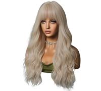 Xbsduih Set di grandi onde ricci per capelli ricci, top intero testa piena per donne, capelli lunghi ricci, oro naturale, 64 cm, 1 set