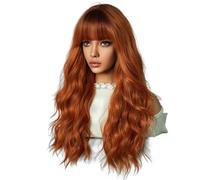 Xbsduih Set di Onde Grandi, Capelli Ricci, Top Intero, Testa Piena, Femmina, Capelli Ricci Lunghi, Zucca Arancio, Testa Tinta 64 Cm, 1 Set