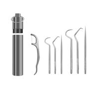 Xbsduih Set di Scovolini in Metallo per Il Filo Interdentale, Portatile, Pulizia dei Denti, Monopezzo in Metallo per L'Igiene Orale, Strumenti per la Pulizia dei Denti.
