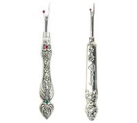 Xbsduih Set di separatori per cuciture vintage per cucito, artigianato, rimozione di orli e cuciture (2 pezzi argento)