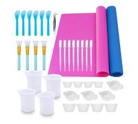 Xbsduih Set di strumenti di miscelazione in resina epossidica, 36 pezzi, riutilizzabili, per resine morbide in silicone