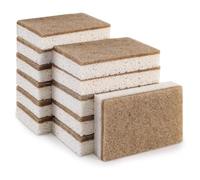 Xbsduih Spugne Naturali Ecologiche per Piatti Confezione da 12 - Spugna da Cucina Biodegradabile con Spazzolone Compostabile in Cocco