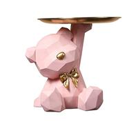 Xbsduih Vassoio portaoggetti, statua, portachiavi, figurina, vassoio per gioielli, orecchini, rossetti, statue di orso con conchiglia, sculture, guscio portachiavi, durevole - B